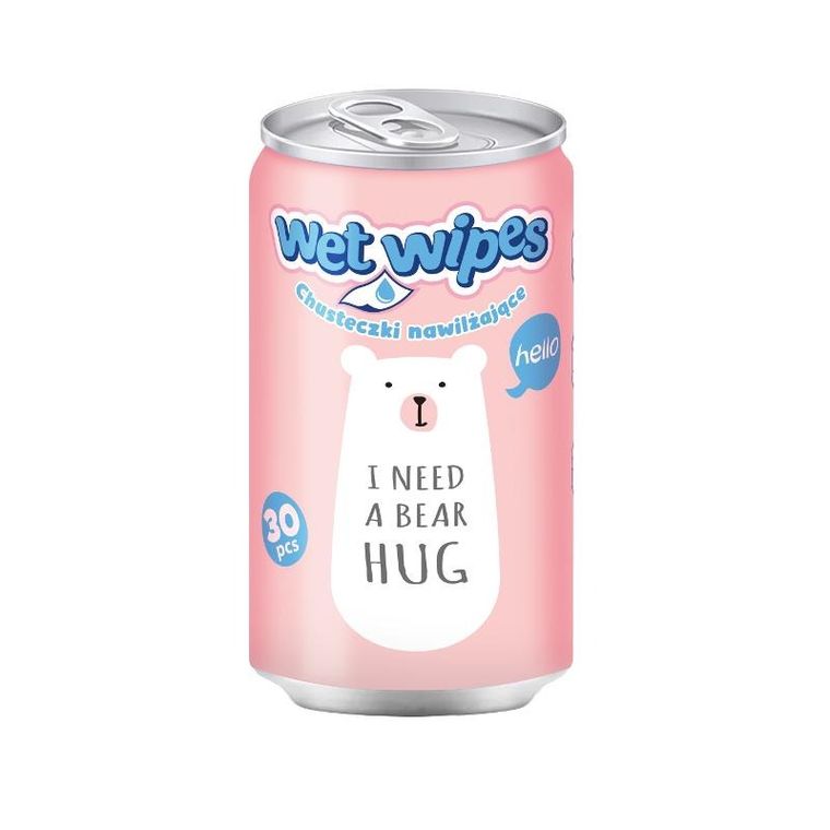 Astra, Care, chusteczki nawilżane w puszce, Misie, 1 szt.