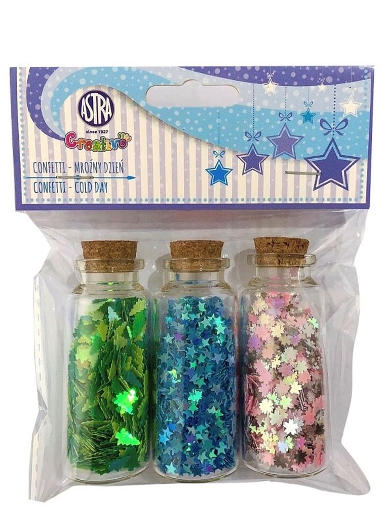 Astra, confetti, buteleczki szklane, mroźny dzień, 3-10g
