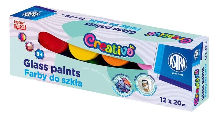 Astra, Creativo, farby do szkła, 12-20 ml