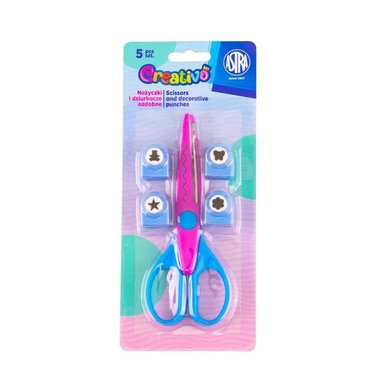 Astra, Creativo, nożyczki i dziurkacze ozdobne, 5 elementów