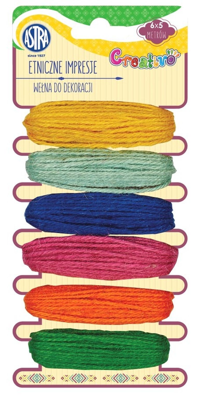 Astra, Etniczne impresje, wełna do dekoracji, 5 m, 6 szt.