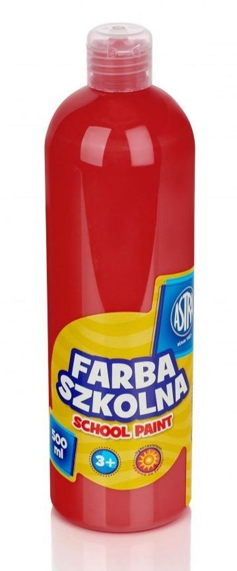 Astra, farba szkolna, butelka, czerwona, 500 ml