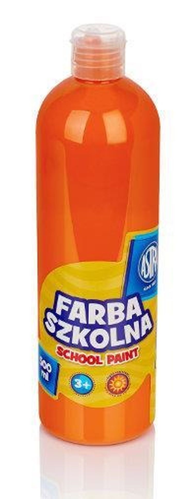 Astra, farba szkolna, butelka, pomarańczowa, 500 ml