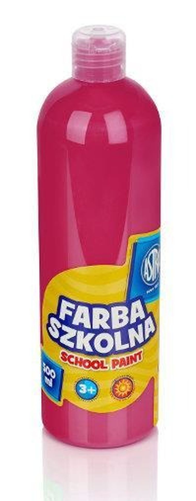Astra, farba szkolna, butelka, różowa, 500 ml