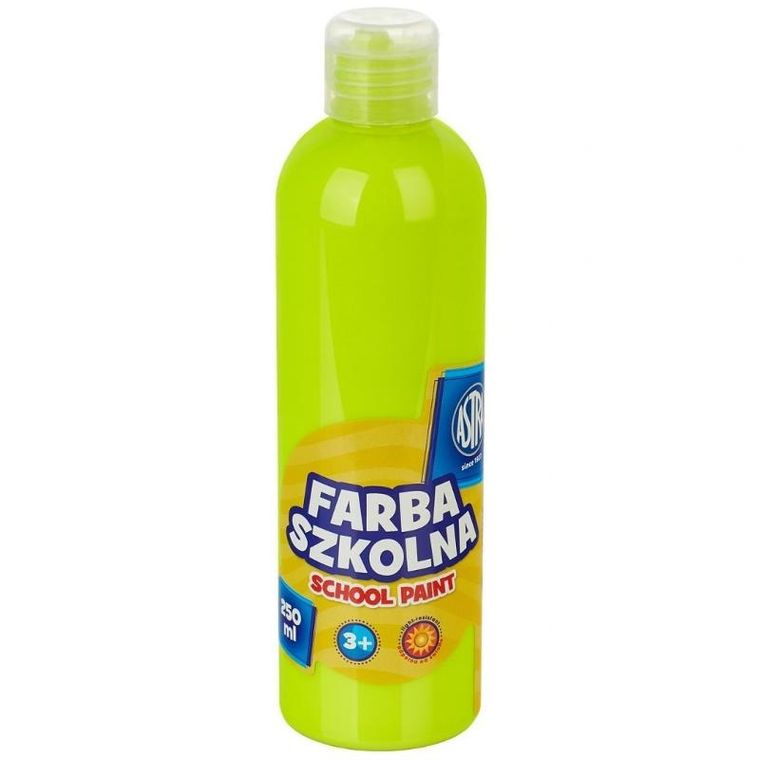 Astra, farba szkolna naturalna, tempera, 250 ml fluorescencyjna cytrynowa