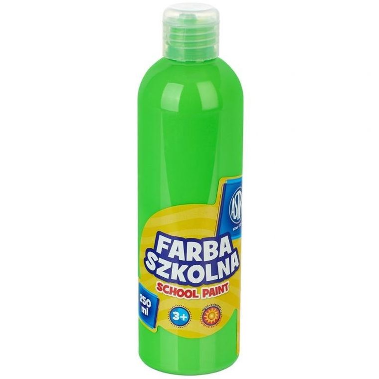 Astra, farba szkolna, naturalna tempera, 250 ml, fluorescencyjna zielona