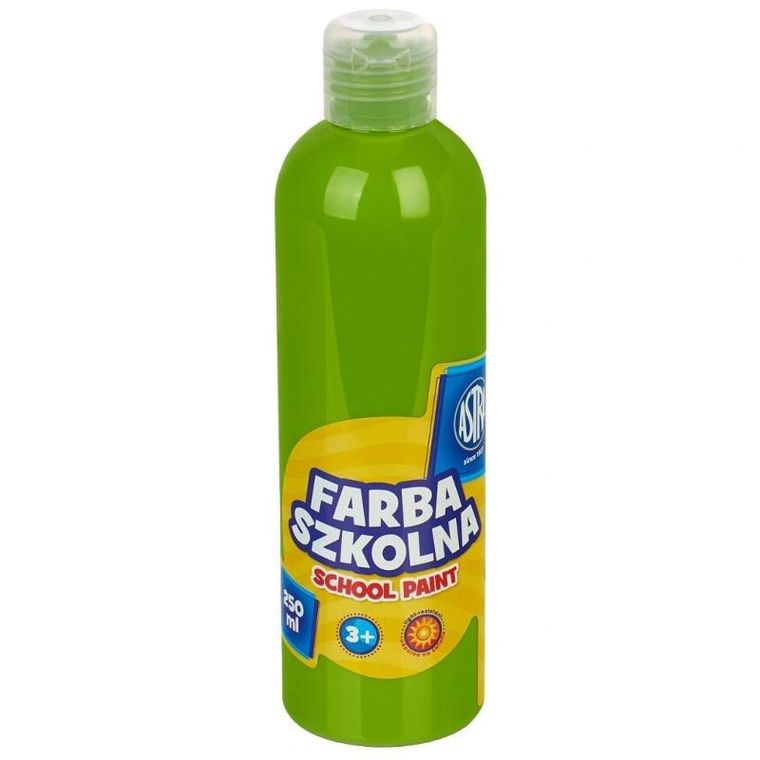 Astra, farba szkolna, naturalna tempera, 250 ml, limonkowa