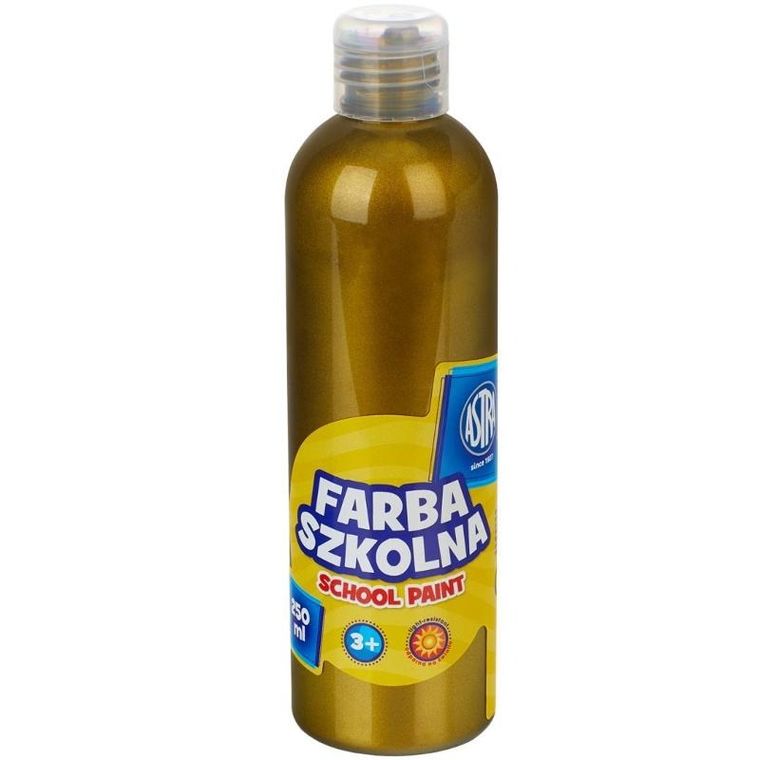 Astra, farba szkolna, naturalna tempera, 250 ml, metaliczna zielona