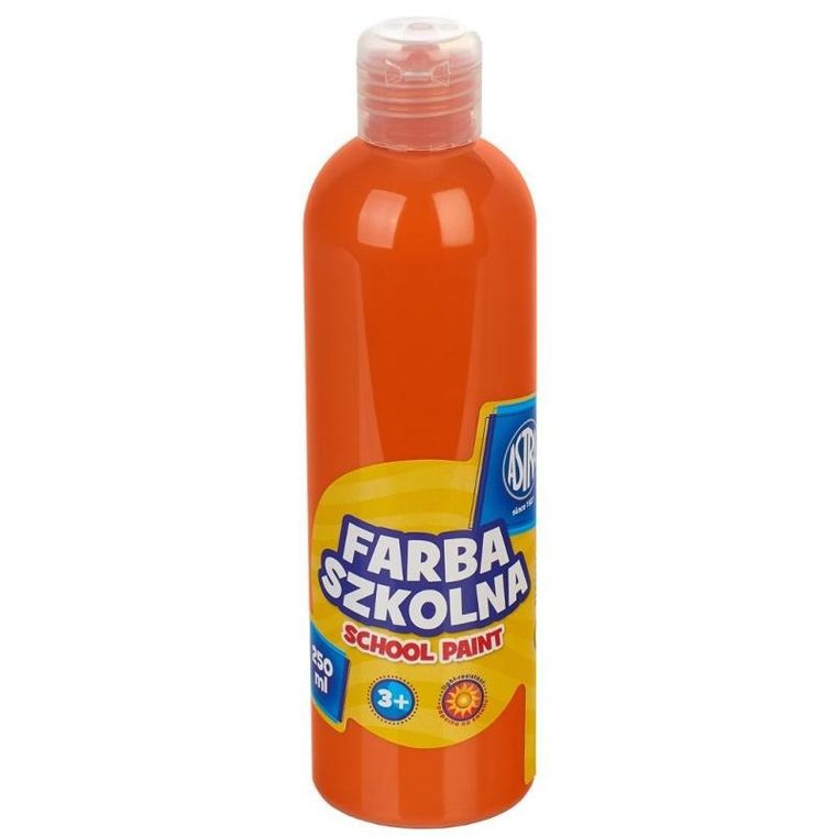 Astra, farba szkolna, naturalna tempera, 250 ml, pomarańczowa