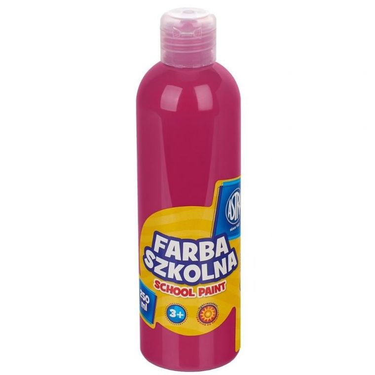 Astra, farba szkolna, naturalna tempera, 250 ml, różowa