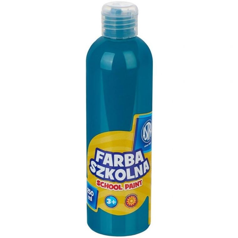 Astra, farba szkolna, naturalna tempera, 250 ml, turkusowa