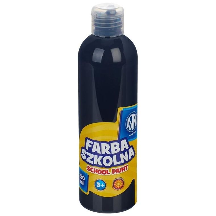Astra, farba szkolna, naturalna, tempera, czarna, 250 ml