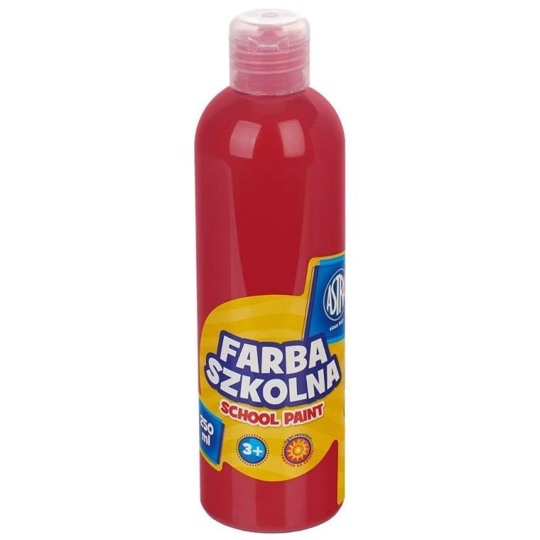 Astra, farba szkolna naturalna, tempera, czerwona, 250 ml