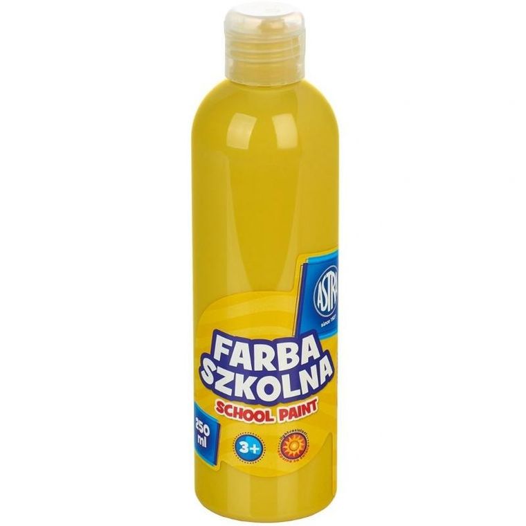 Astra, farba szkolna naturalna tempera, żółta, 250 ml