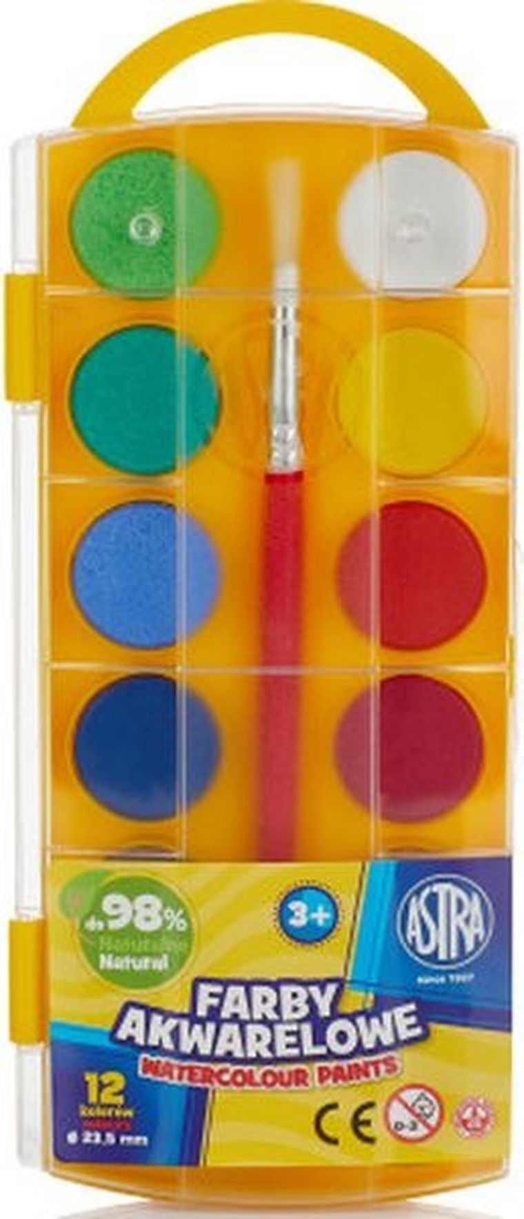 Astra, farby akwarelowe, 12 kolorów, 23,5 mm