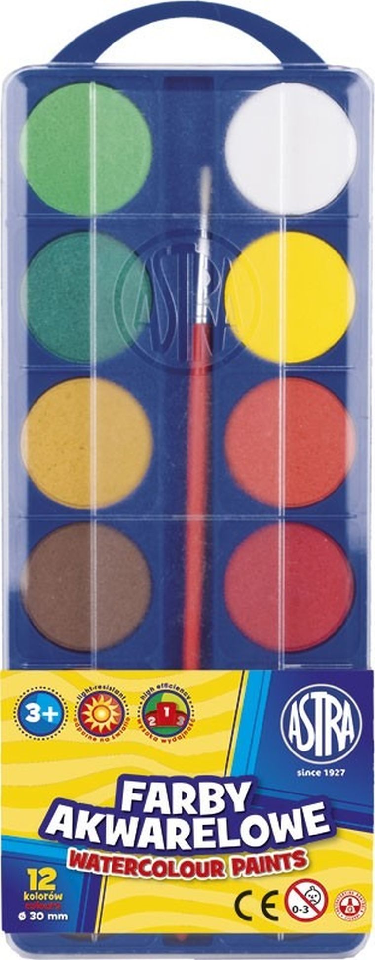 Astra, farby akwarelowe, 12 kolorów