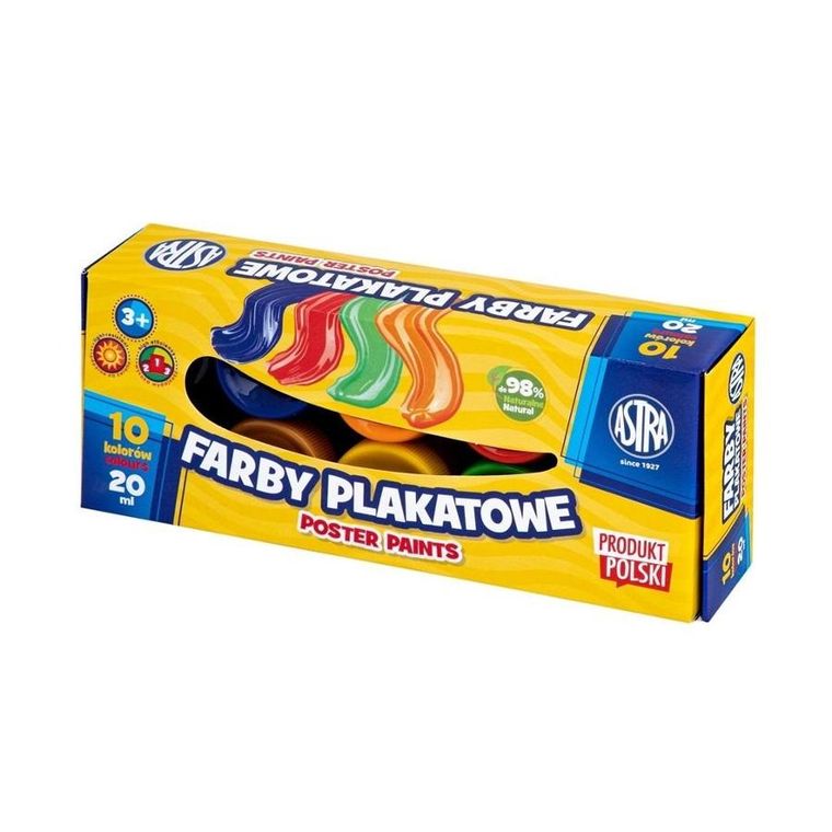 Astra, farby plakatowe, 10 kolorów, 20 ml