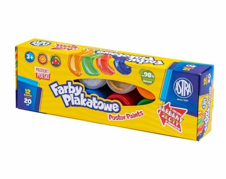 Astra, farby plakatowe, 12 kolorów