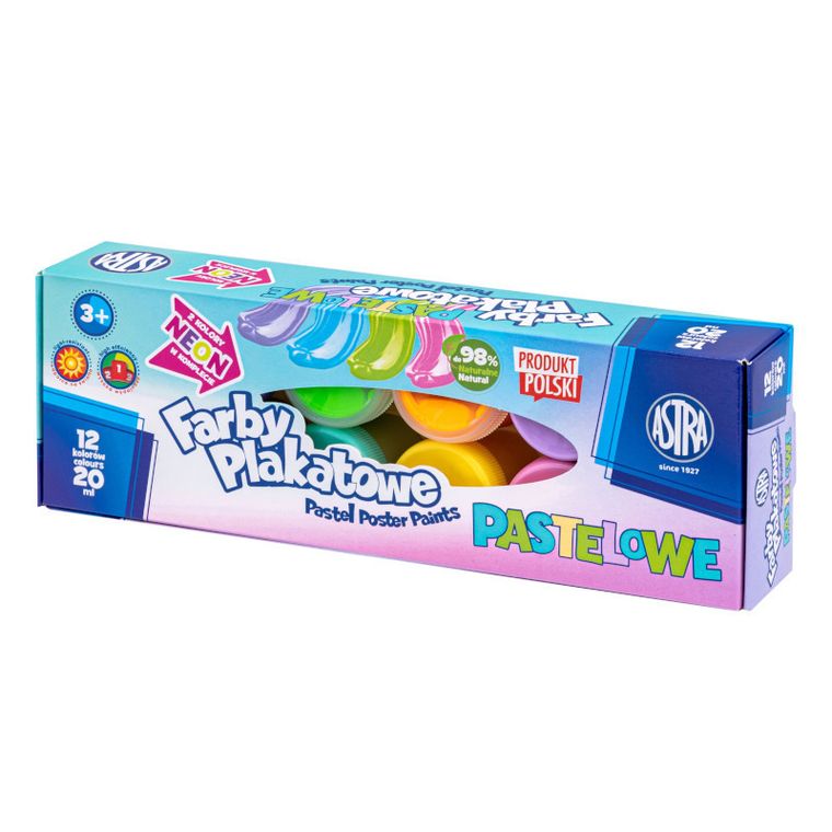 Astra, farby plakatowe, pastelowe, 12-20 ml