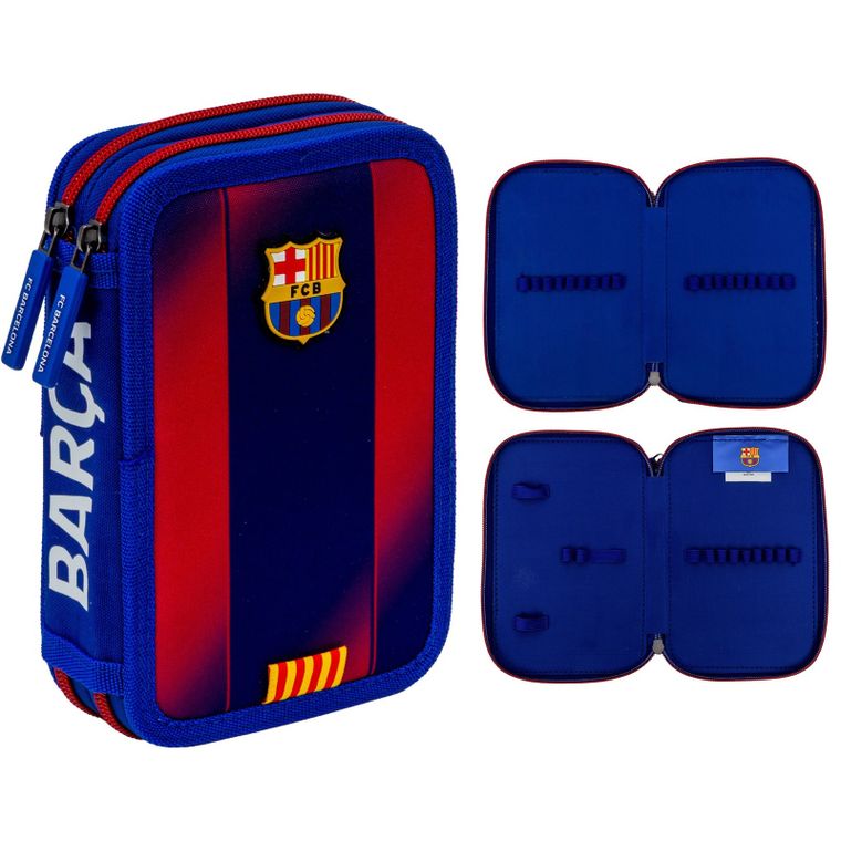 Astra, FC Barcelona, piórnik rozkładany, podwójny, niebieski
