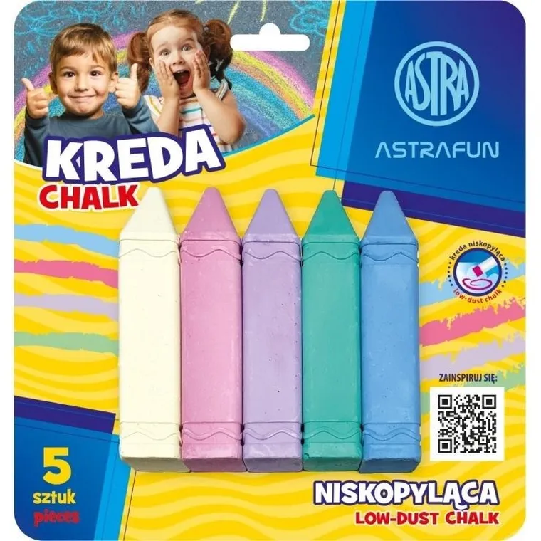 Astra, Fun, kreda Jumbo, kwadratowa, 5 szt.