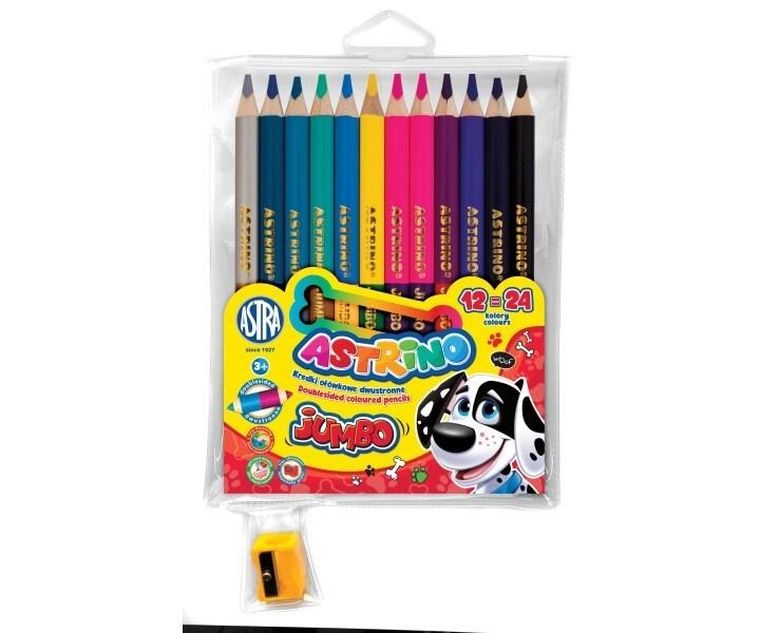 Astra, Jumbo, Astrino, kredki ołówkowe, okrągłe, 24 kolory
