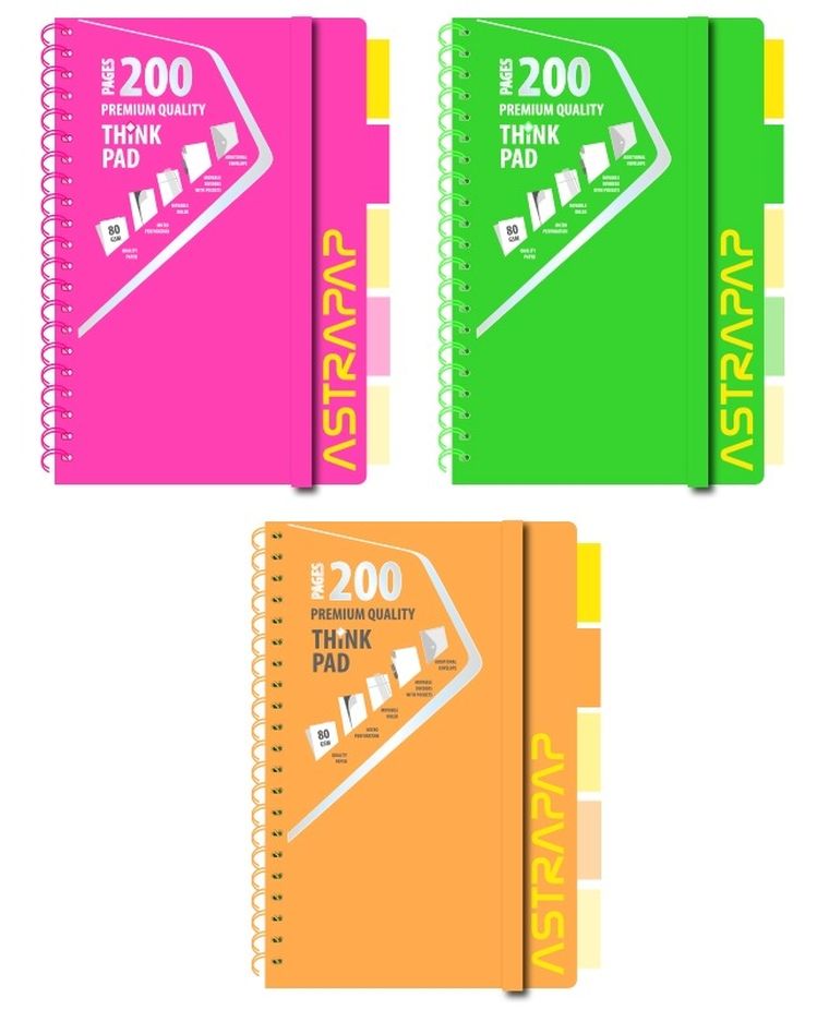 Astra, kołozeszyt A4, 100 kartek, kratka, neon, 1 szt.