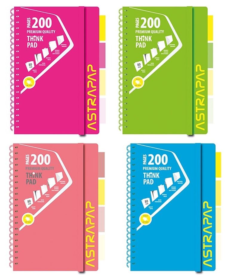 Astra, kołozeszyt A5, 100 kartek, kratka, neon, 1 szt.