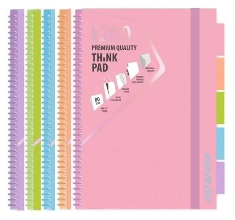 Astra, kołozeszyt A5, 200 kartek, PP Pastel, 1 szt.