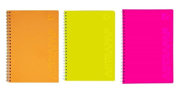 Astra, kołozeszyt, A5, 80 kartek, kratka, fluo, 1 szt.