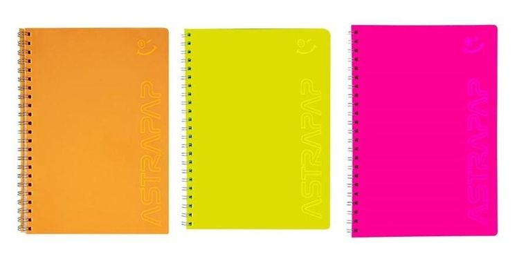 Astra, kołozeszyt, B5, 80 kartek, kratka, fluo, 1 szt.