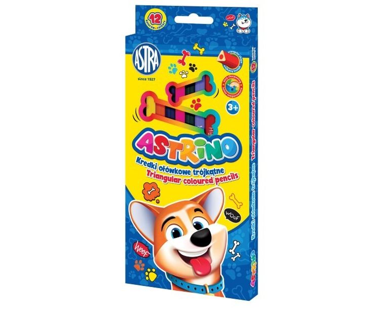 Astra, kredki ołówkowe, trójkątne, 12 kolorów