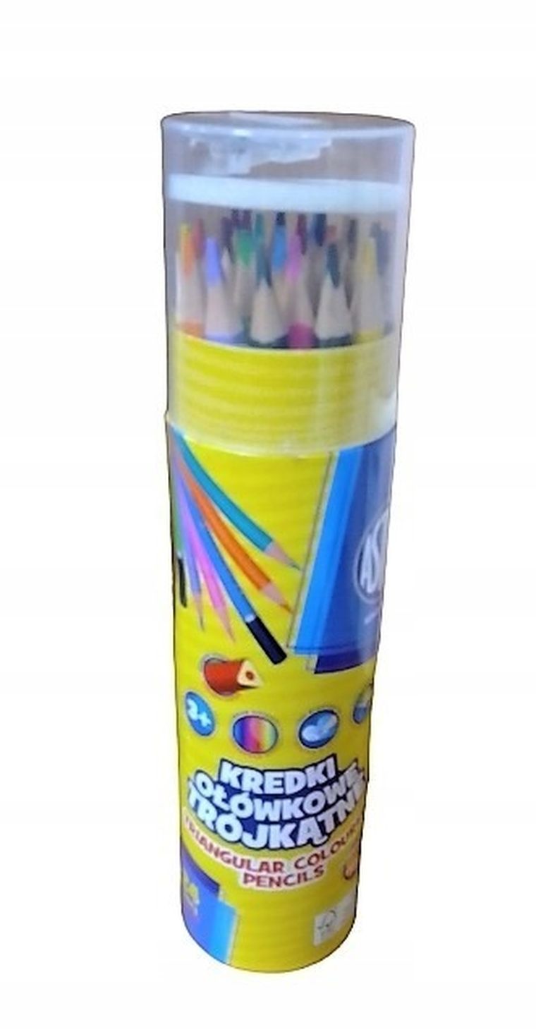 Astra, kredki ołówkowe trójkątne, 24 kolory + temperówka