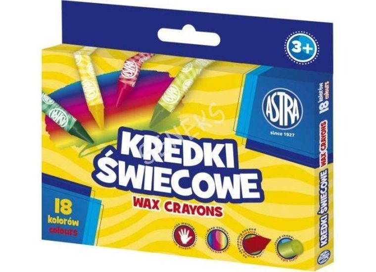 Astra, kredki świecowe okrągłe, 18 kolorów