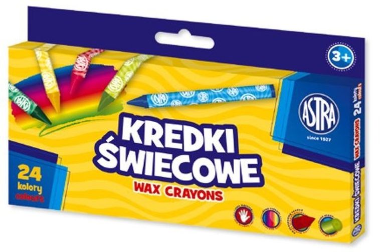 Astra, kredki świecowe okrągłe, 24 kolory