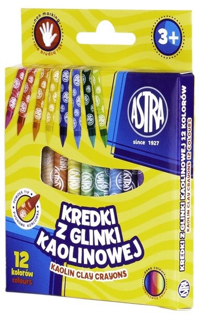 Astra, kredki z glinki kaolinowej, 12 kolorów