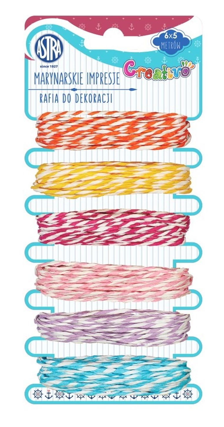 Astra, Marynarskie impresje, rafia do dekoracji, 5 m, 6 szt.