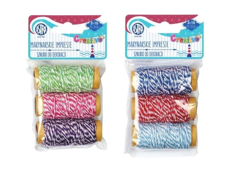 Astra, Marynarskie impresje, sznurki do dekoracji, 10 m, 3 szt.
