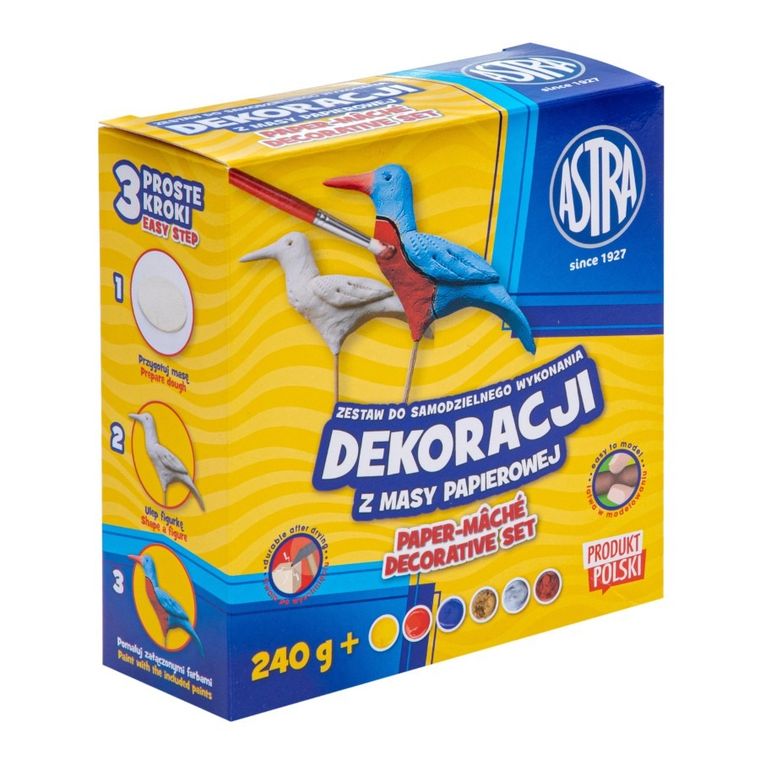 Astra, masa papierowa, 240g + farby, 6-10 ml