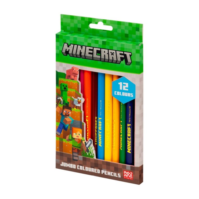 Astra, Minecraft, kredki ołówkowe trójkątne, 12 kolorów
