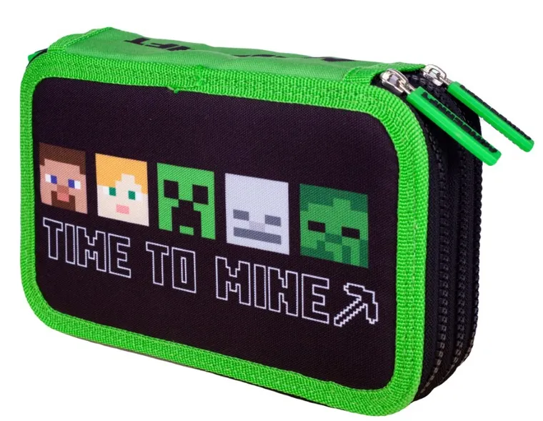 Astra, Minecraft, piórnik rozkładany, potrójny, Alex & Steve