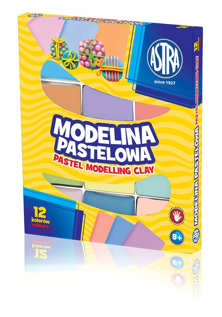 Astra, modelina, pastelowa, 12 kolorów
