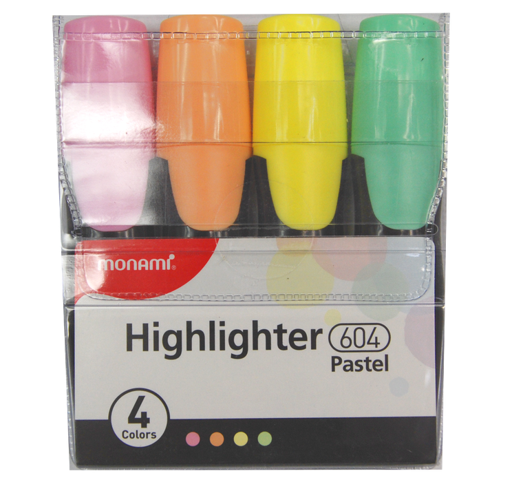 Astra, Monami, zakreślacz, 604, pastel, 4 szt.