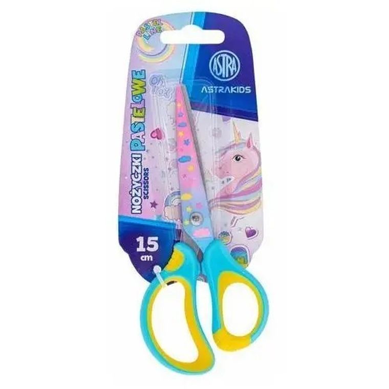 Astra, nożyczki szkolne z ergonomiczne, unicorn, 15 cm, 1 szt.