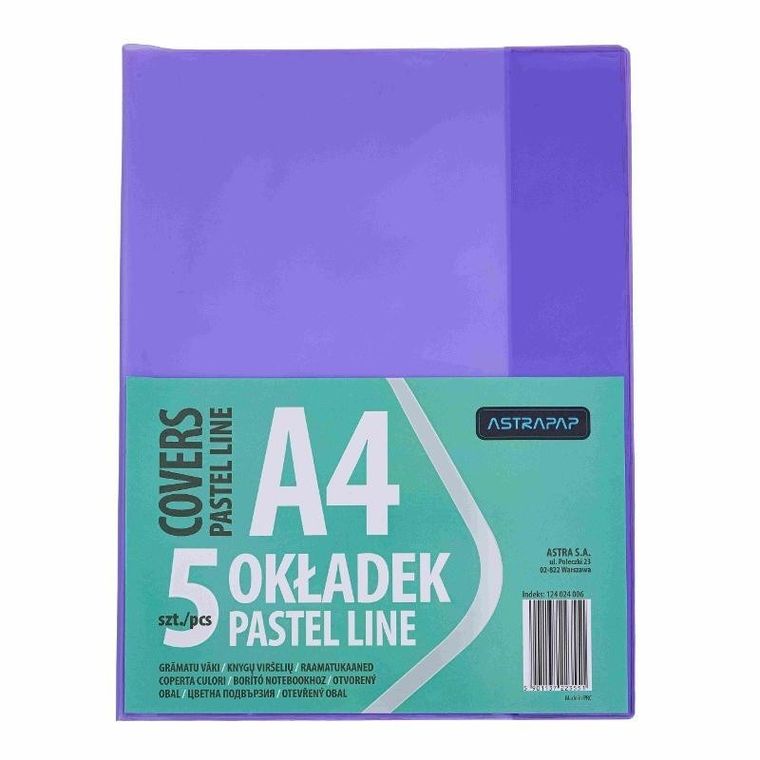 Astra, okładka A5, nieregulowana, pastelowa, 5 szt.