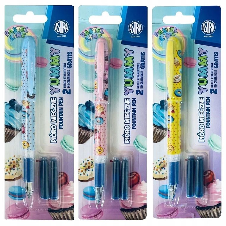Astra, Pastel Line, Yummy, pióro wieczne, młodzieżowe + 2 naboje atramentowe, 1 szt.