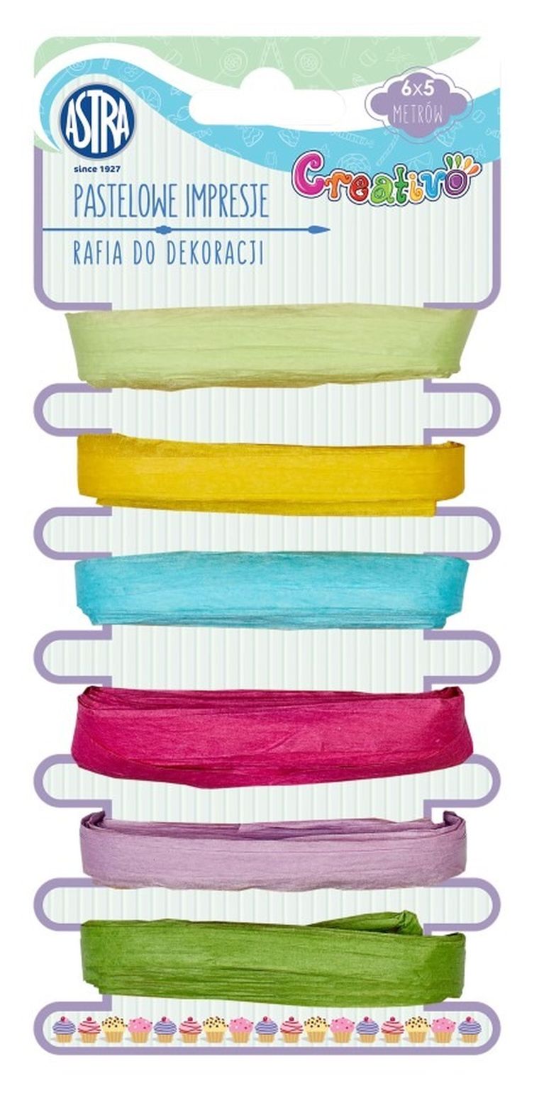 Astra, Pastelowe impresje, rafia do dekoracji, 5 m, 6 szt.