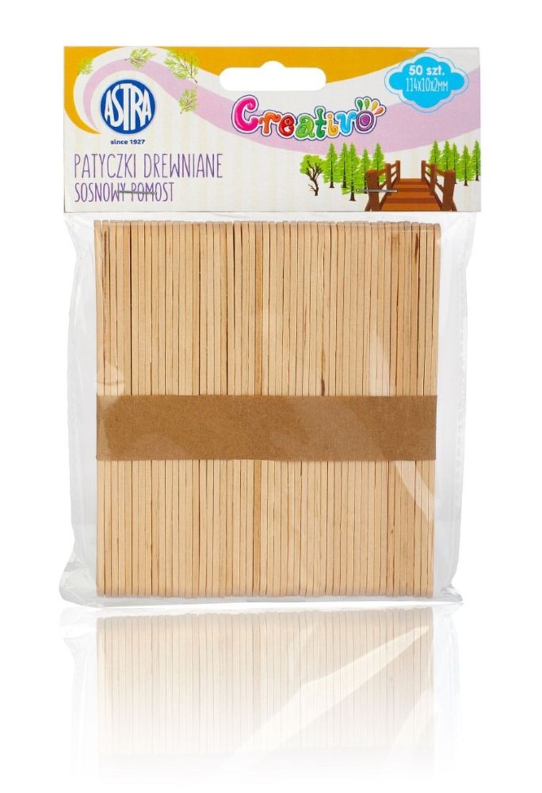 Astra, patyczki drewniane, sosnowy pomost, 50 szt.
