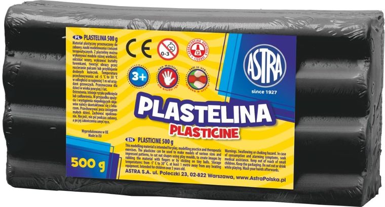 Astra, plastelina, czarna, 500g