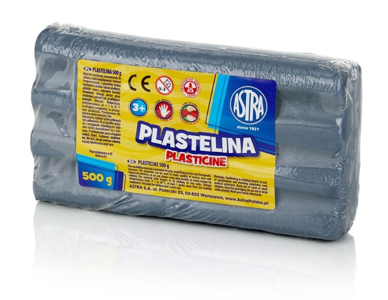 Astra, plastelina metaliczna, srebrna, 500g